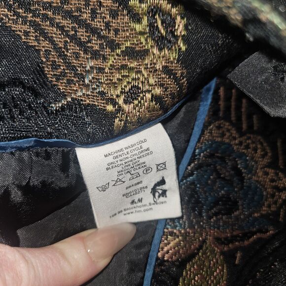 H&M Jacquard Floral Midi Skirt 6 A-Line Flare Embroidered Whismygoth Fairy Boho - Picture 7 of 8